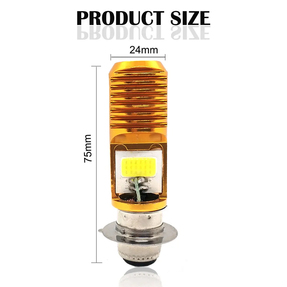 1 pcs P15D LED Motorcycle Headlight COB Chip Universal Super Bright Motorbike Head Lamp Bulb H6M LED Moto DRL Lights Hi Lo Lamp