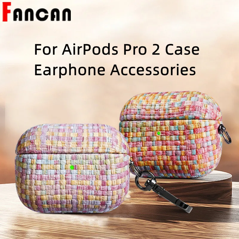 2022 For AirPods Pro 2 Case Solid Color Woven Leather Scratch-Proof Drop-Resistant Full Protection For AirPods 3 2 1 Case Cover