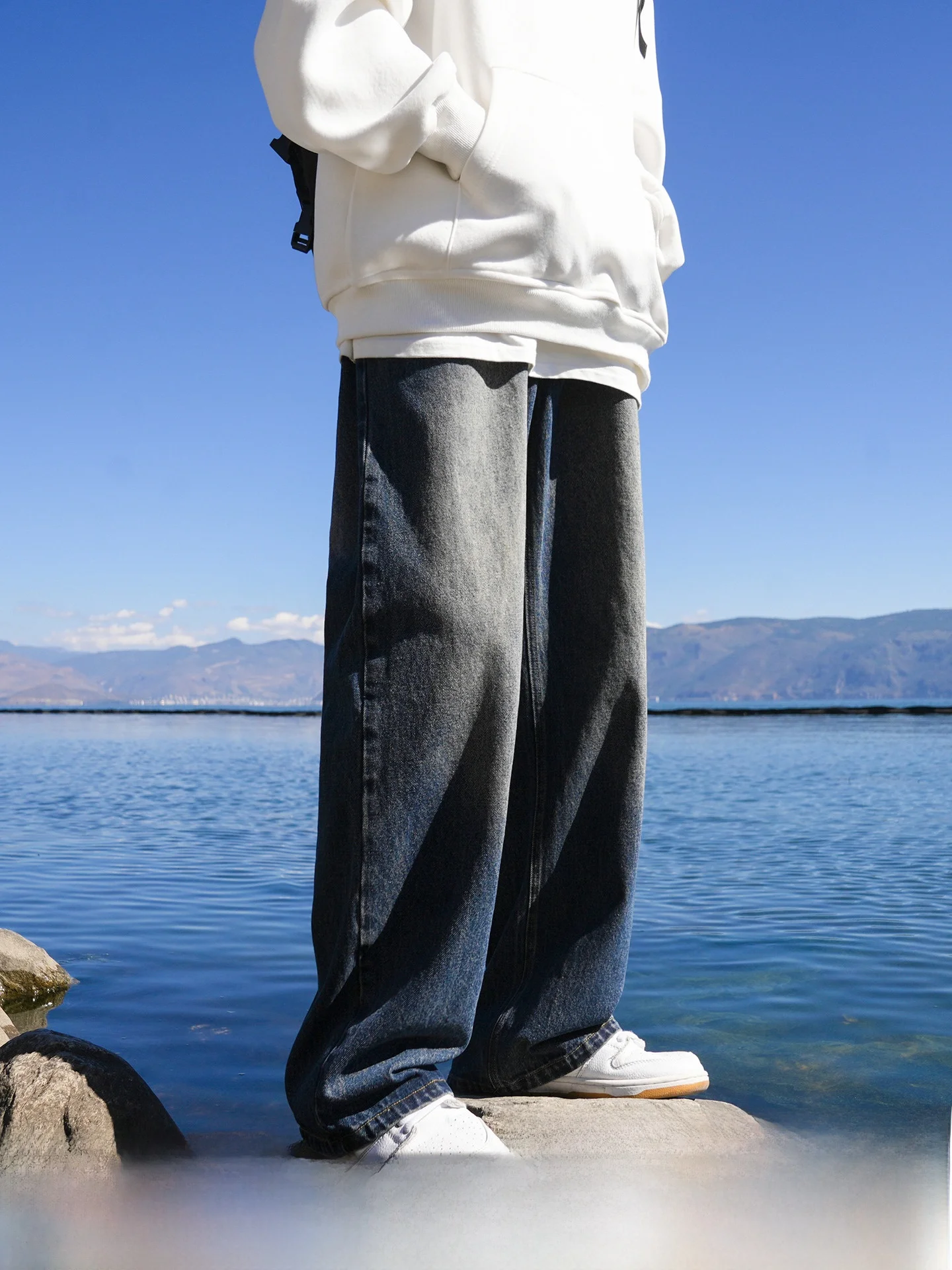 

Retro American Sle Loose Fit Straight Leg Casual Jeans for Men Autumn Trendy Brand Youthful Cotton Blend Comfortable Jeans