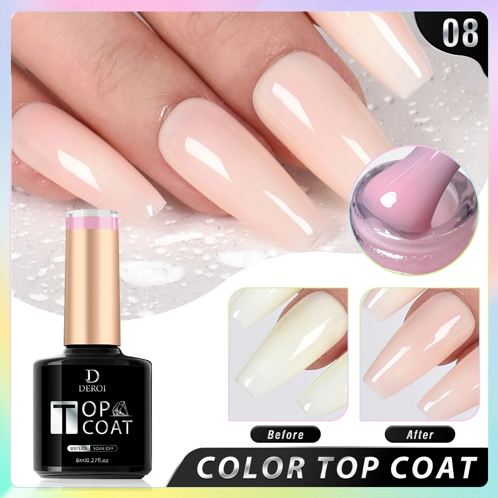 CNails No Wipe Gel Top Coat Glitter Solid Toppcoat Matte Nude Top Coat Auroral Smalto Soak Off Flake UV Gel Polish Nail Art 8ml