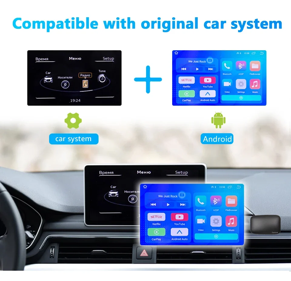 Meihua Smart Android 12 Carplay AI Box adaptador inalámbrico CarPlay Android Auto Portable Box Carplay Usb Dongle