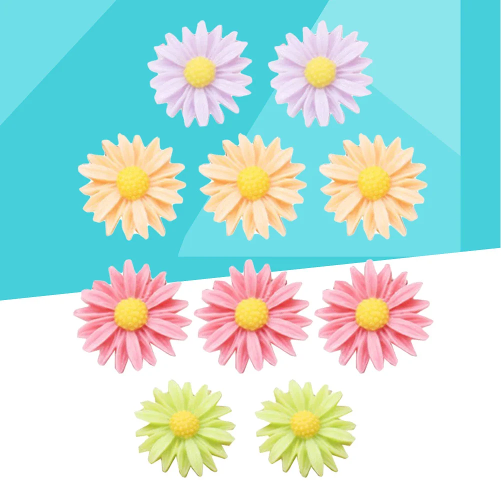 10pcs Resin Flower Push Creative Decoration Pushpin Thumbtack Home Office Supplies (Daisy) Push Pins Decorative Thumbtacks