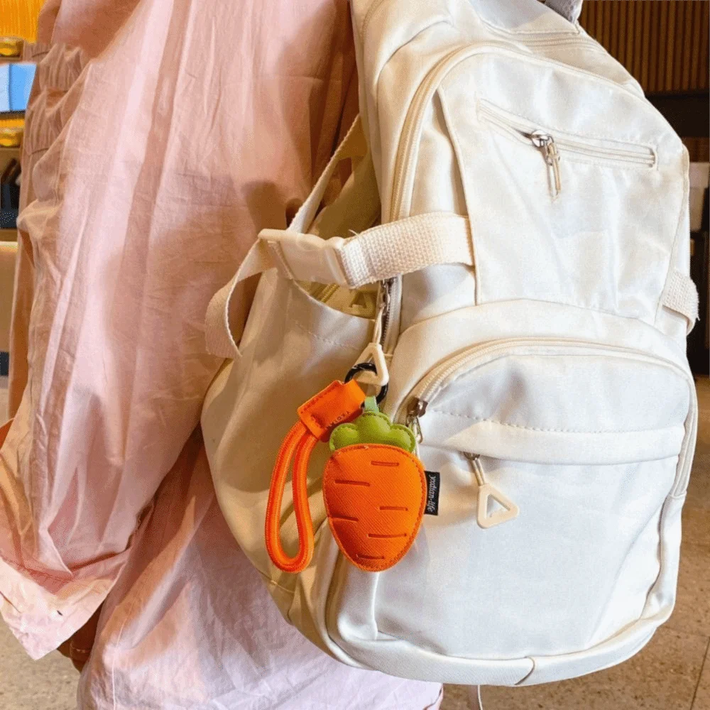 الإبداعية الكرتون الخضار المفاتيح الجزرة حبل مضفر بولي Leather حقيبة جلدية قلادة الباذنجان حقيبة سحر سيارة كيرينغ الطلاب