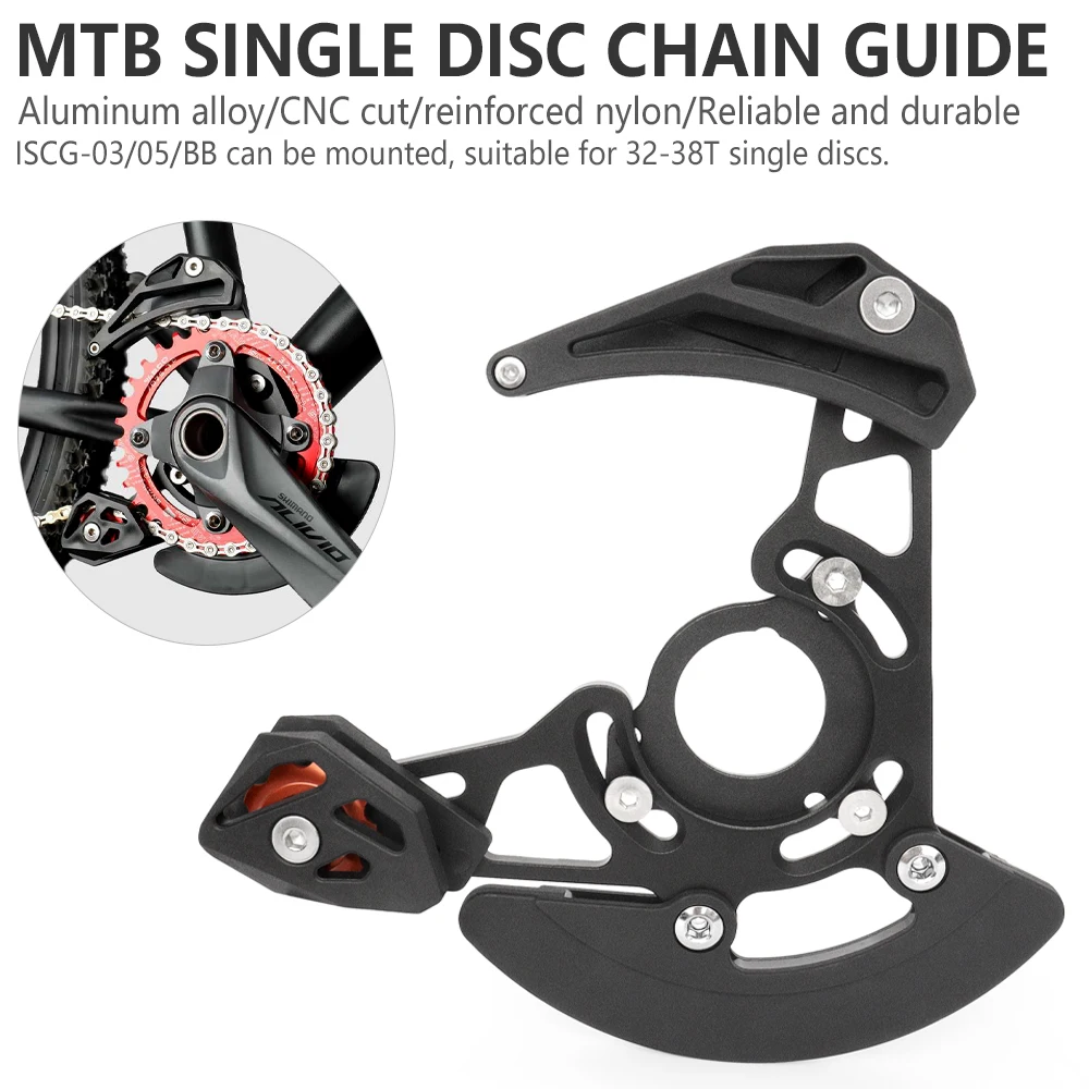 Guia de corrente de bicicleta iscg 03/05 bb montagem mtb bicicleta única coroa 32-38t 1x sistema roda dentada bash placa protetora