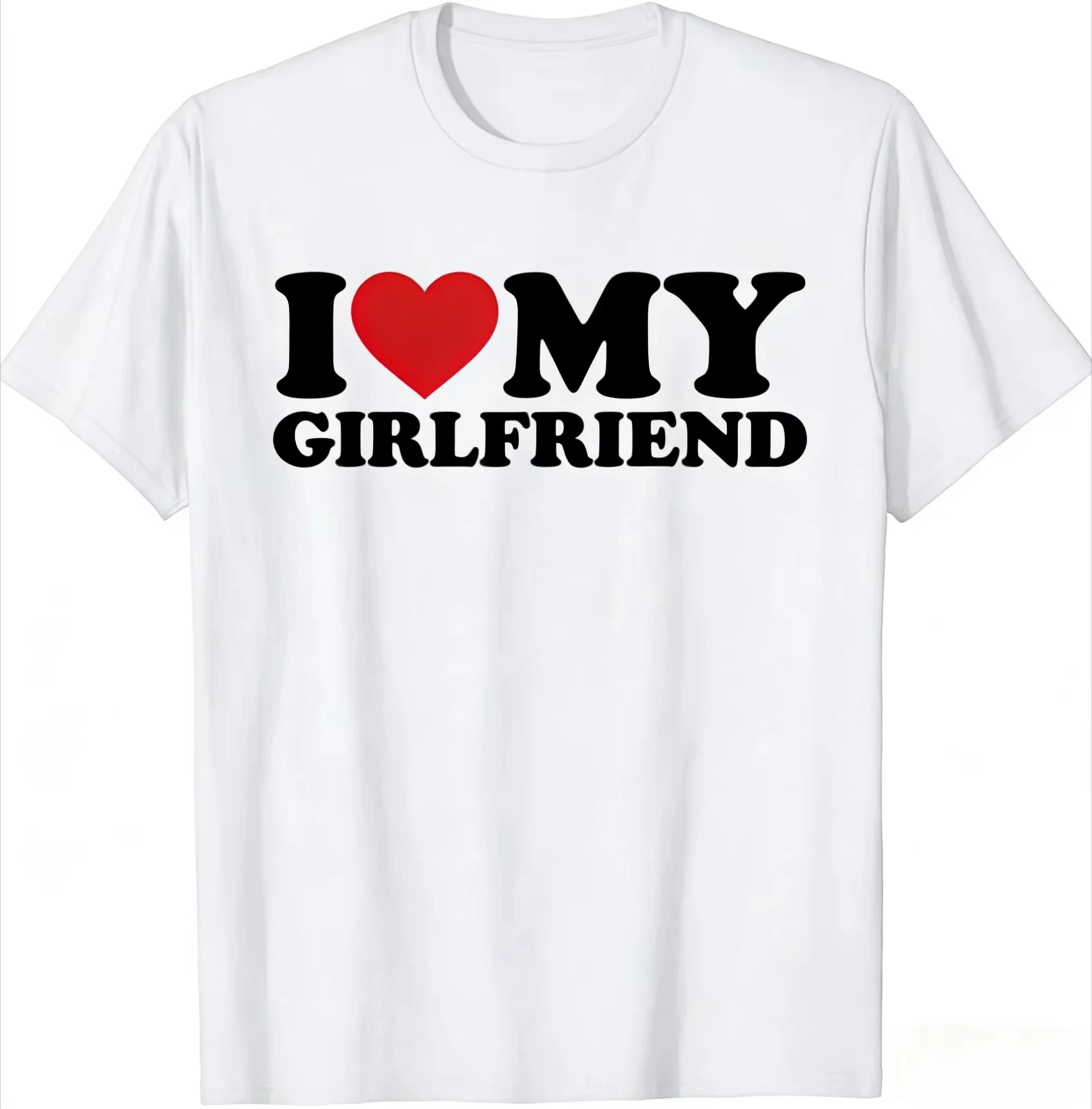 2026 Lustiges Meme 'Ich Liebe Meine Freundin' Bedrucktes T-Shirt für Männer, Lässig Übergroß, Streetwear-Trend, Vintage Sommer-Paar-Shirt – Detail 9