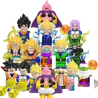 8pcs Dargon Ball Z Super Saiyan Anime Vegta Frieza Son Goku Gohan Mini Majin Buu Figure Blocks WM6177 WM6180 WM6182 WM6183