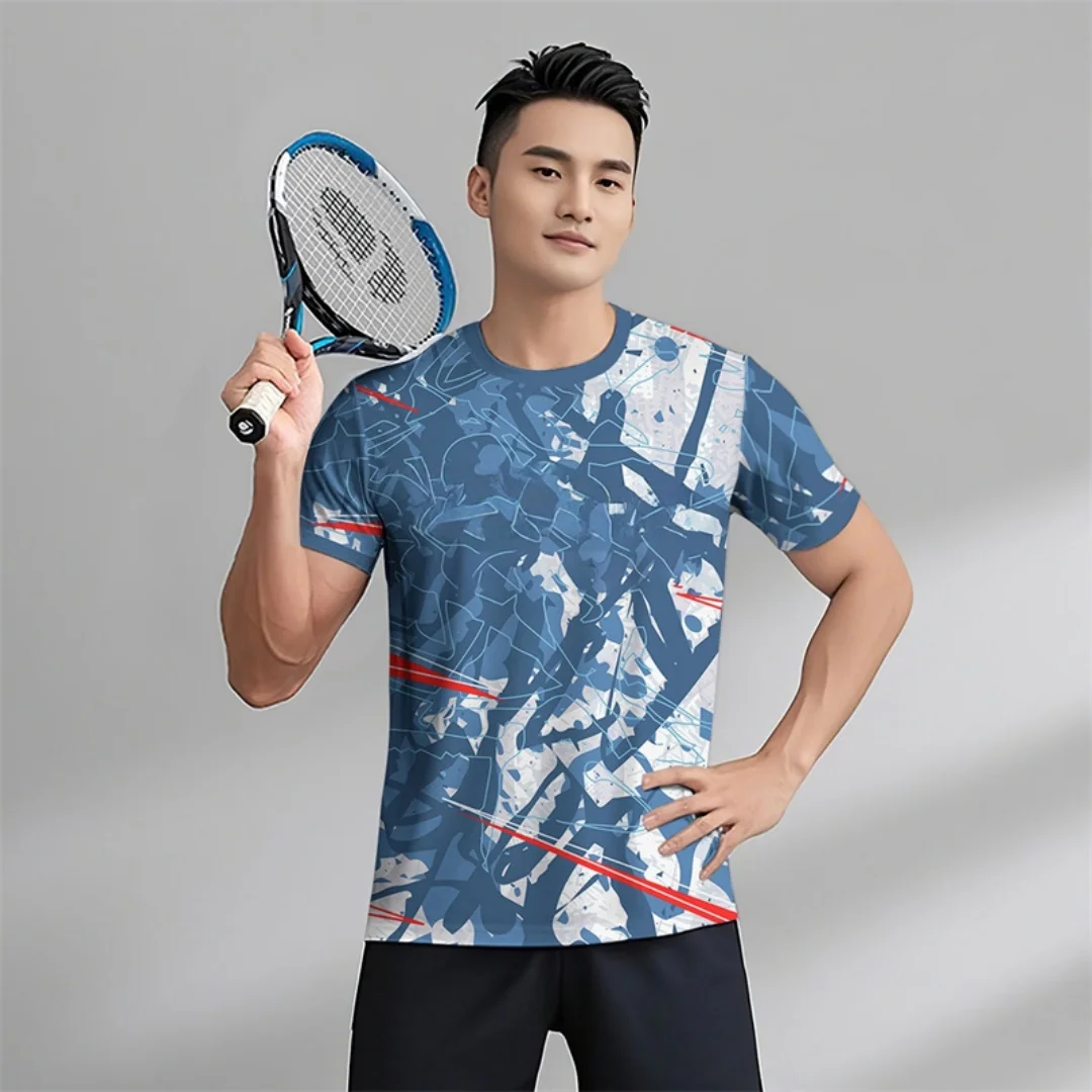 اللياقة البدنية في الهواء الطلق تي شيرت الريشة قمصان التنس الصيف الرياضة الترفيه الجافة بسرعة تي شيرت رجالي ملابس الأطفال المحملة Y2k امرأة #6