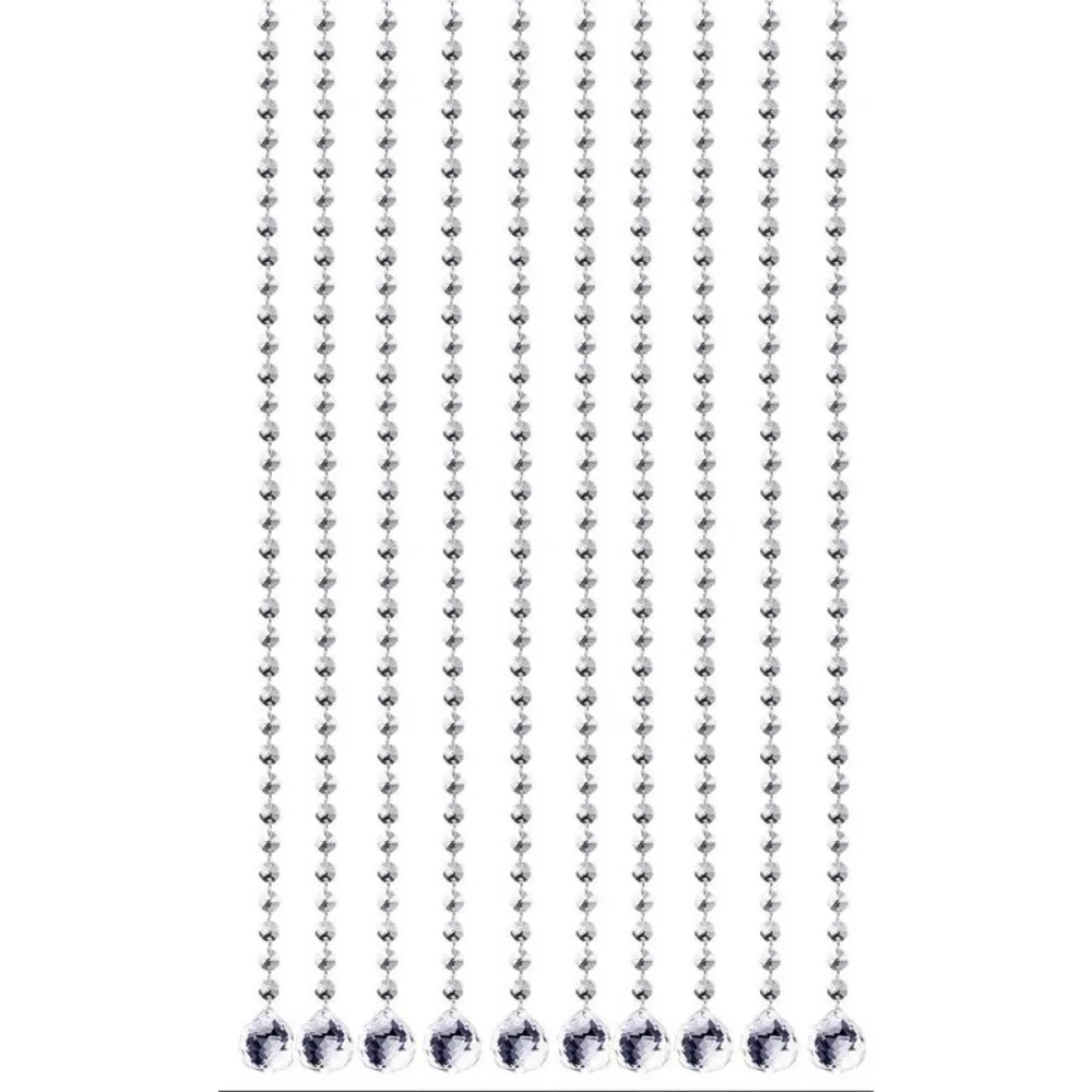 10PCS 100cm Clear Beaded Curtain Shinning Transparent Acrylic Chandelier Chain Hanging Chandelier Accessories Decoration