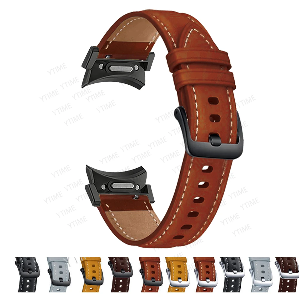 No Gap Strap for Samsung Galaxy Watch 7/6/5/4 40mm 44mm 5 Pro FE Leather Bracelet for Galaxy Watch 6 4 Classic 43 47mm 42 46 mm