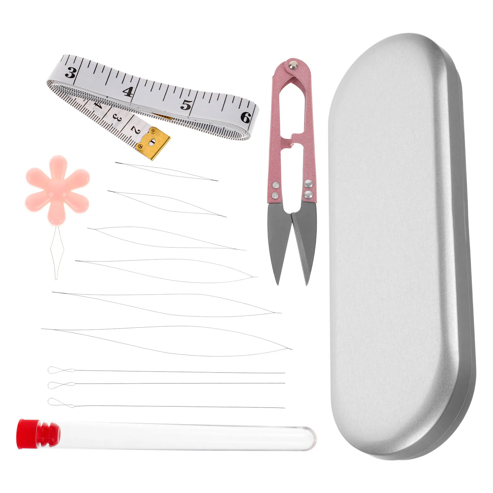 

1 set 1 Set Big Eye Beading Needle Tool For Jewelry Making Bracelet Crafting Diy Projects Stainless Steel Threader Kit Needles