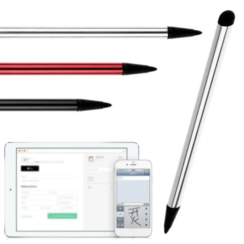 Dual-Purpose Metal Touch Pen, Tela capacitiva, Tela resistiva, Navegação, Telefone móvel, Stylus Universal, Entrega rápida