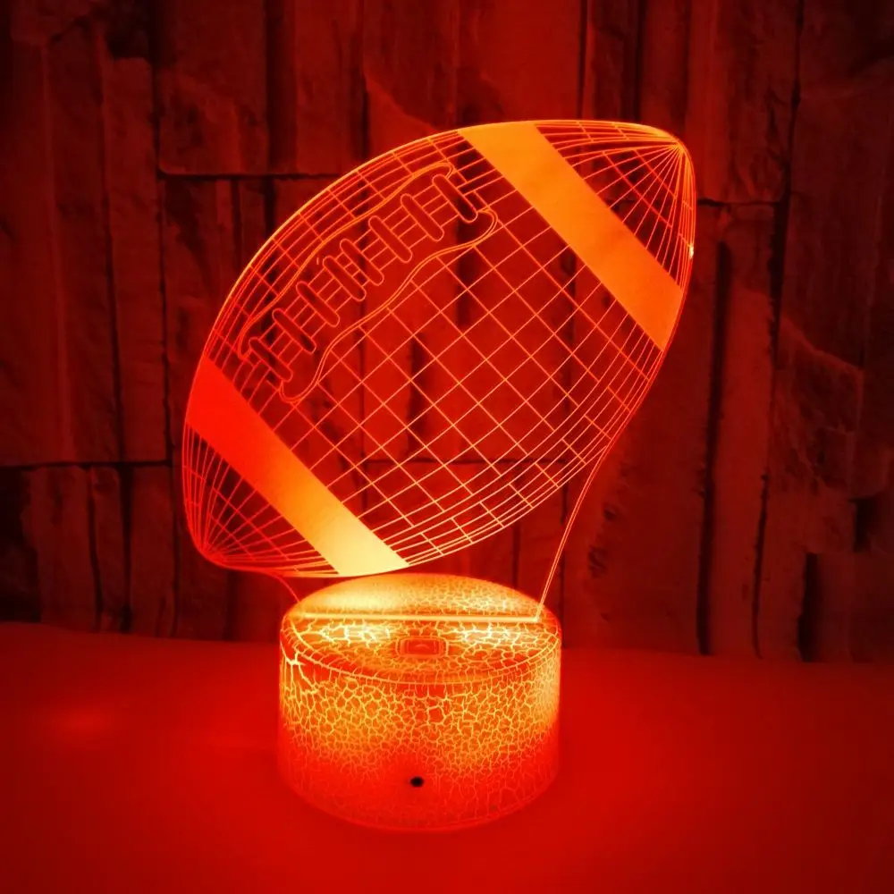 Nighdn luz nocturna de Rugby 3D, ilusión óptica, lámpara de mesita de noche LED, decoración del hogar de fútbol, regalo de cumpleaños y Navidad para niños y niñas