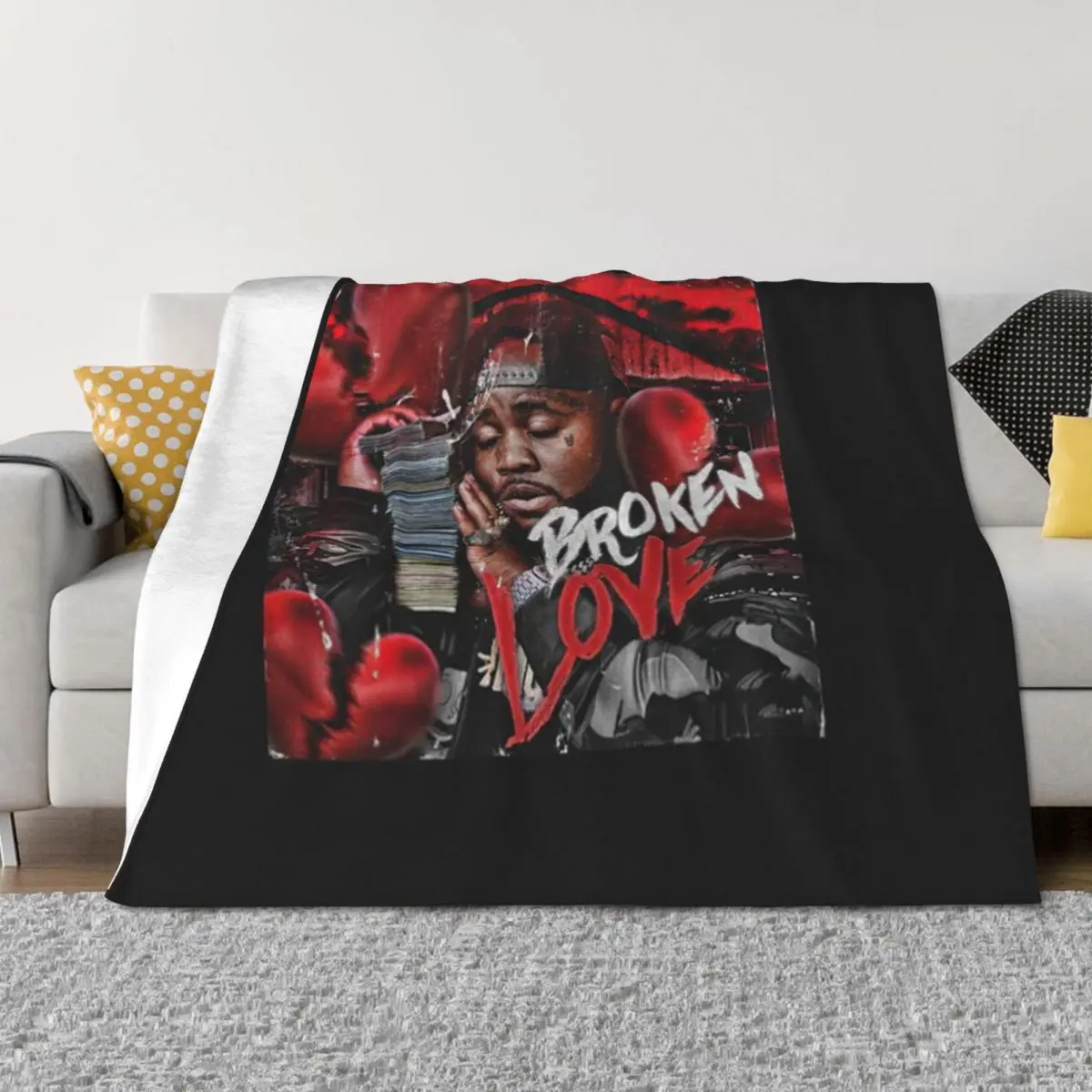 

RIP MO3 Brown Love Throw Blanket halloween Cute for babies Picnic Blankets