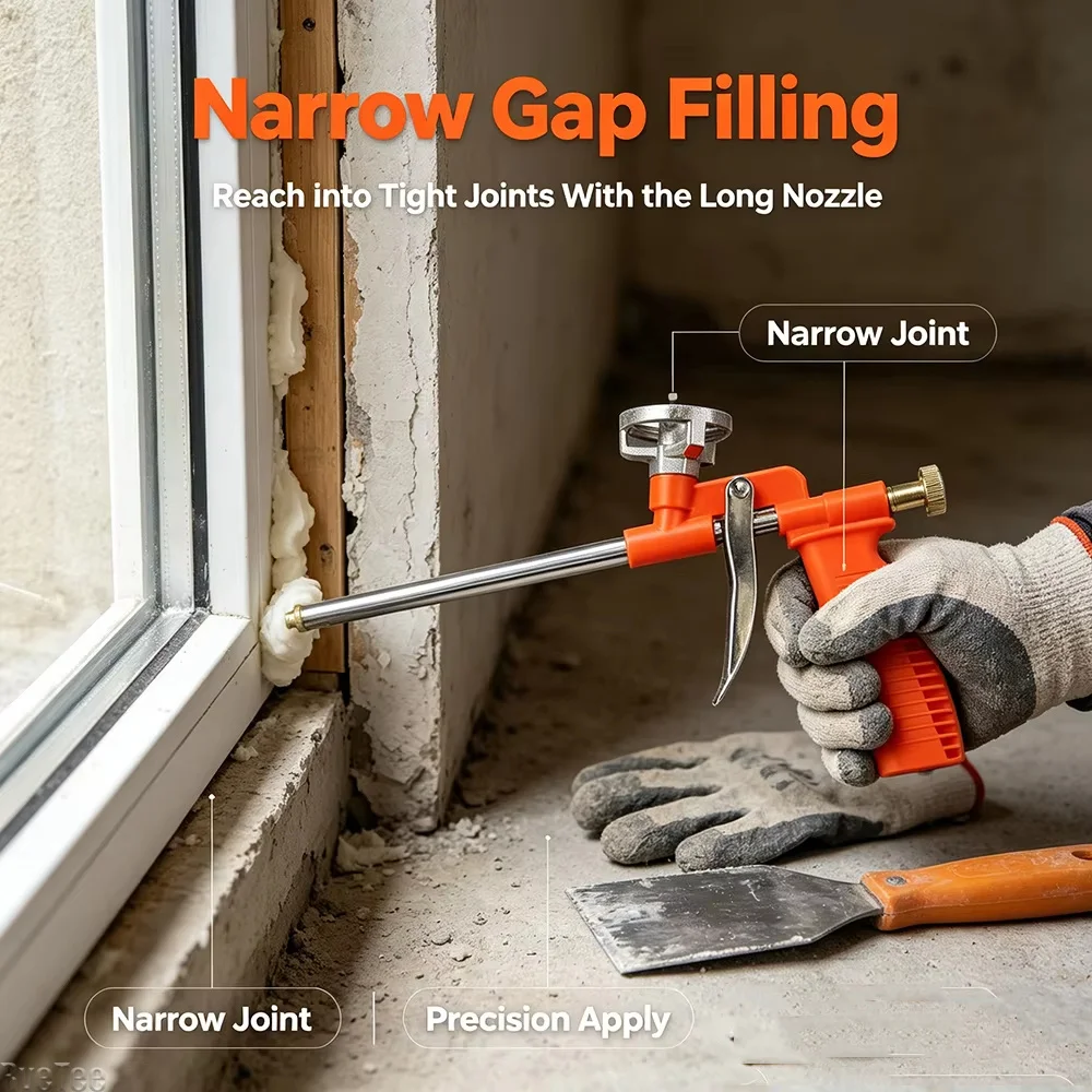 Metal Polyurethane Foam Spray Gun Expanding Sealant Caulking Gun Foaming Jet Glue Gun for House Decoration Construction