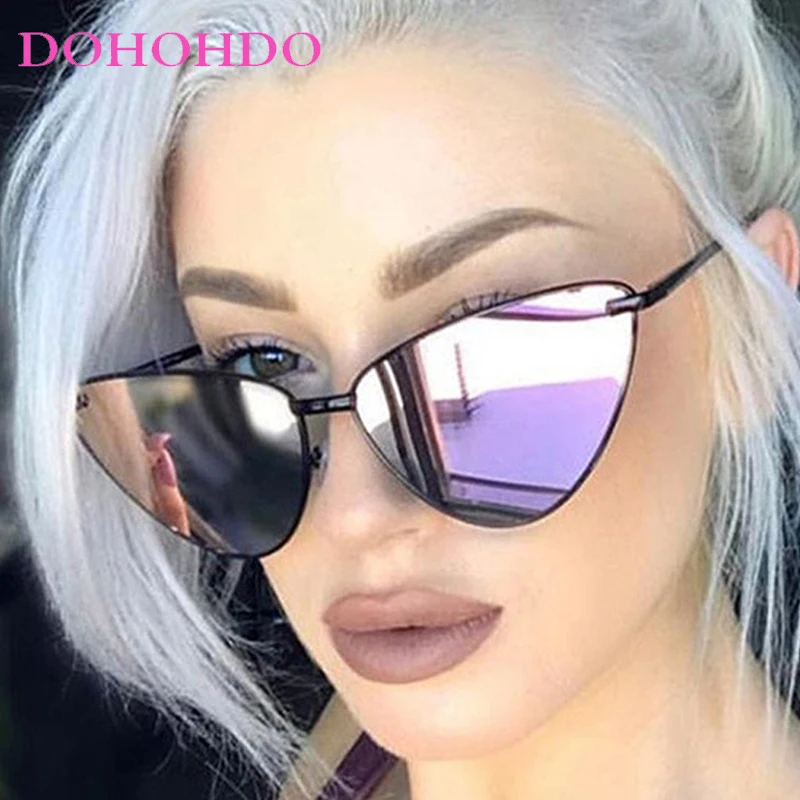 

New Fashion Luxury Designer Metal Big Cat Eye Sunglass Men Street Photography Summer Traveling Drive Eyewear UV400 Lentes De Sol