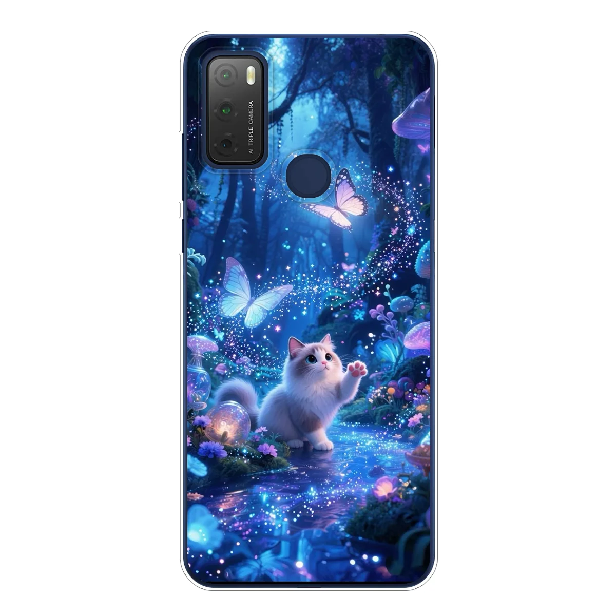 For Alcatel 3L 2021 Fantasy Animal Print Case Aesthetic Art Soft TPU Shockproof Phone Cover Funda