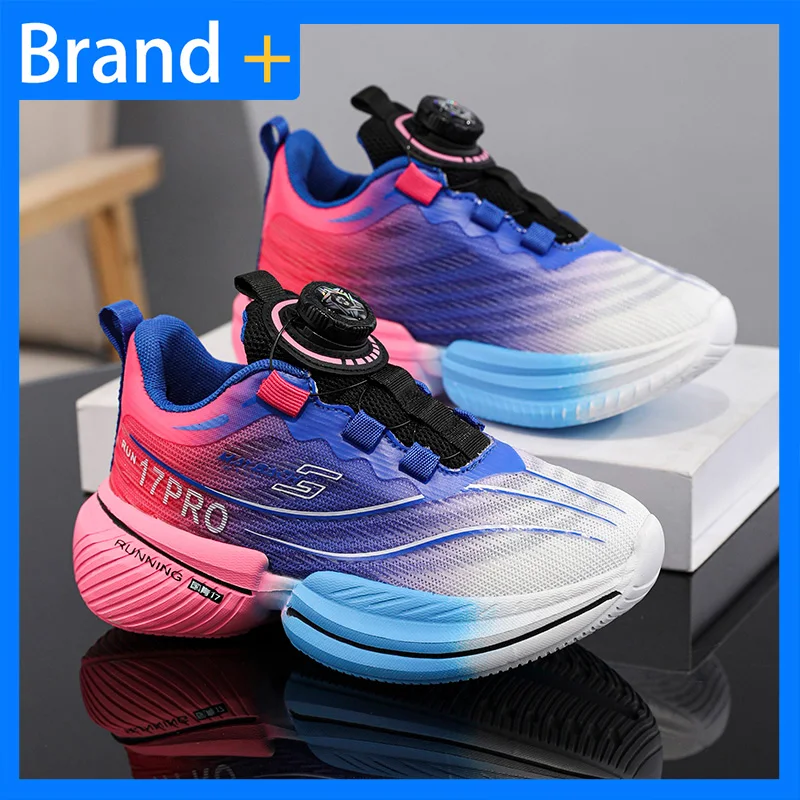 

Boys Sports Shoes Trendy Tennis Breathable Lightweight Thick Soled Shock-absorbing Autumn Outdoor Running Children Fitness Shoes