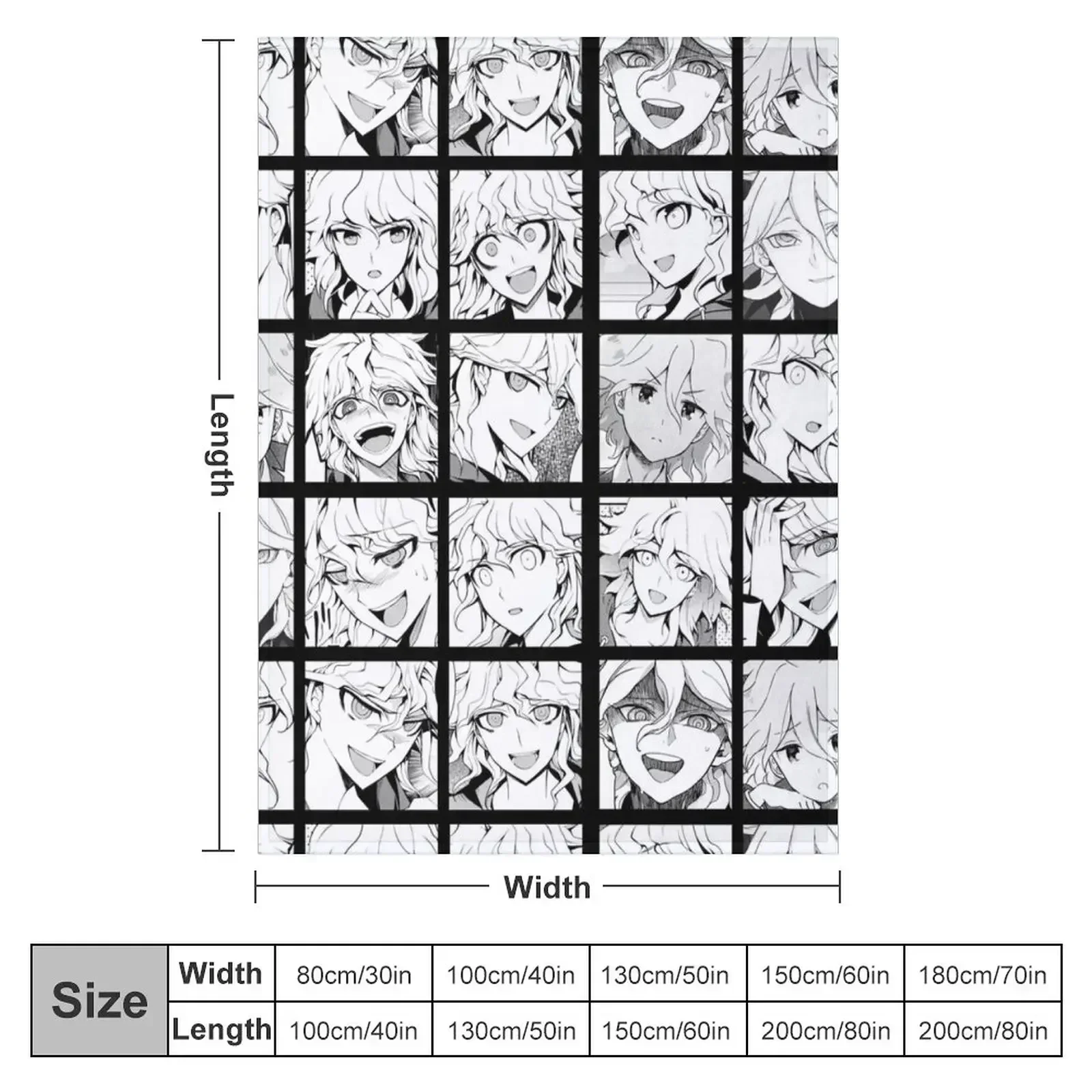Nagito Manga Collection Throw Blanket couch cozy soft plush fuzzy picnic outdoor blanket