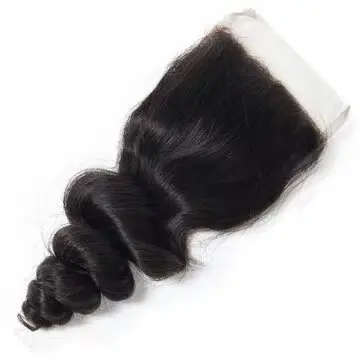 HairUGo Brazilian Natural Color Loose Wave 5X5 100% Human Hair Lace Front Remy Brown Lace Frontal With Baby Hair Transparent