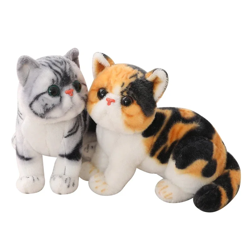 1pc 26CM Lovely Simulation Cat Peluches Toy Stuffed Soft Pet Cat Dolls Kawaii Animal Plush Toys for Children Kids Birthday Decor