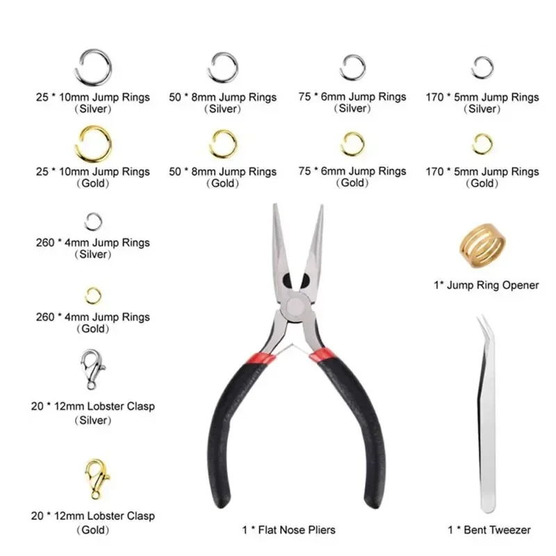 1 Set Jump Ring Lobster Buckle Ring Opener Jewelry Making Kit Comes with Tools