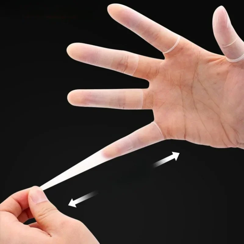 Couvre-doigts en caoutchouc Transparent, 50/500 pièces, protection du bout des doigts antidérapante, couverture en Latex jetable, outil antistatique, gants de travail