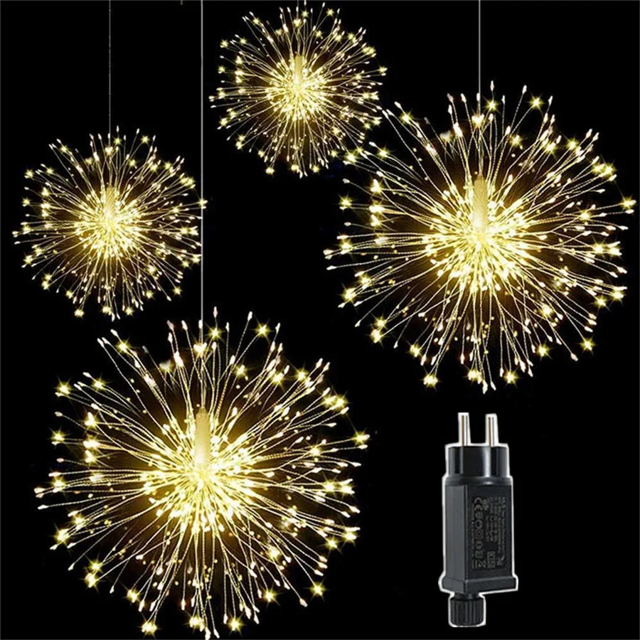 

5/10PCS LED Exploding Star Garden String Lights Outdoor Garland Christmas Firework Fairy Lights for Party Wedding New Year Decor