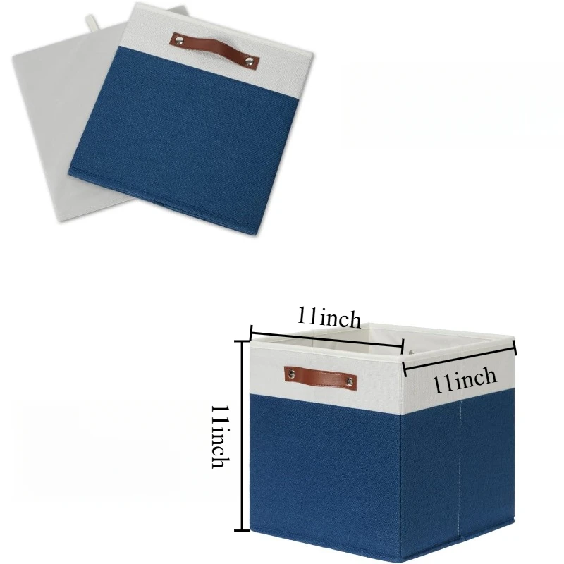 

Set of 4, Foldable Storage Cube Bin Baskets for Shelves with Handles, Bins for Cube Organizer Home Toy Nursery Closet