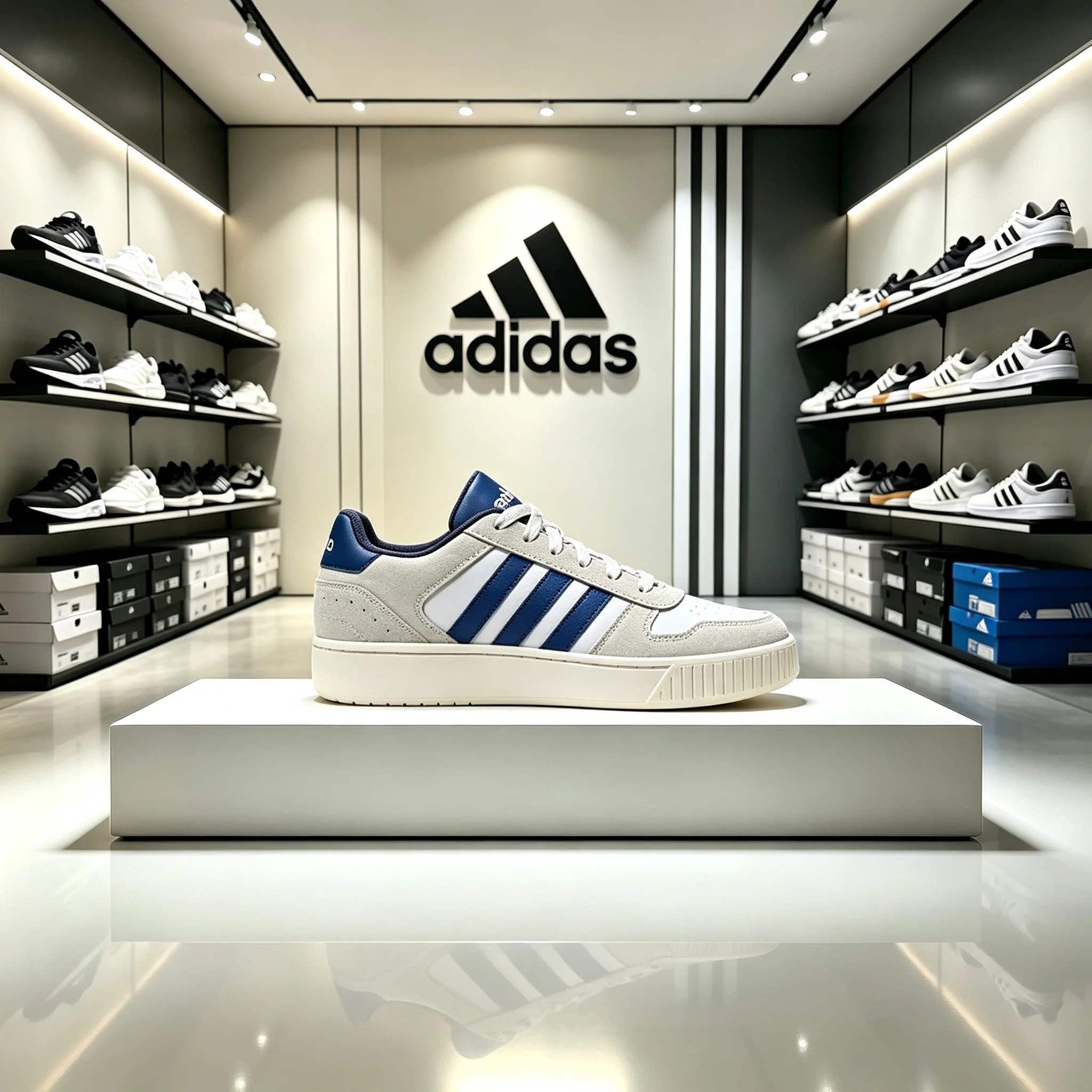 Adidas neo D-PAD Classic Comfortable, Durable, Breathable Small Serrated High-Low Top Sneakers Unisex White Blue JH8811