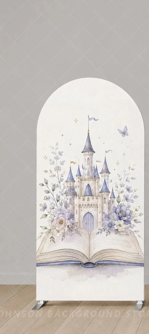 Princess Castle Arch Backdrop Cover Set Fairytale Carriage Floral Royal Princess Birthday Baby Shower Party Background