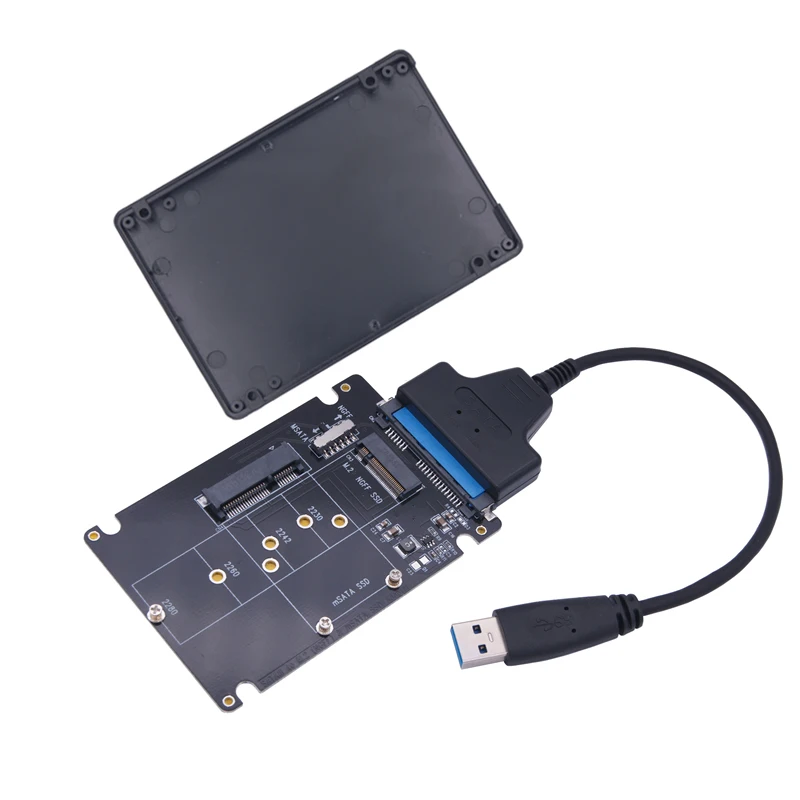 mSATA M2 USB Adapter Case SSD Externo USB 3.0 M.2 to USB mSATA SSD M2 SSD to USB3.0 Converter Riser 2.5