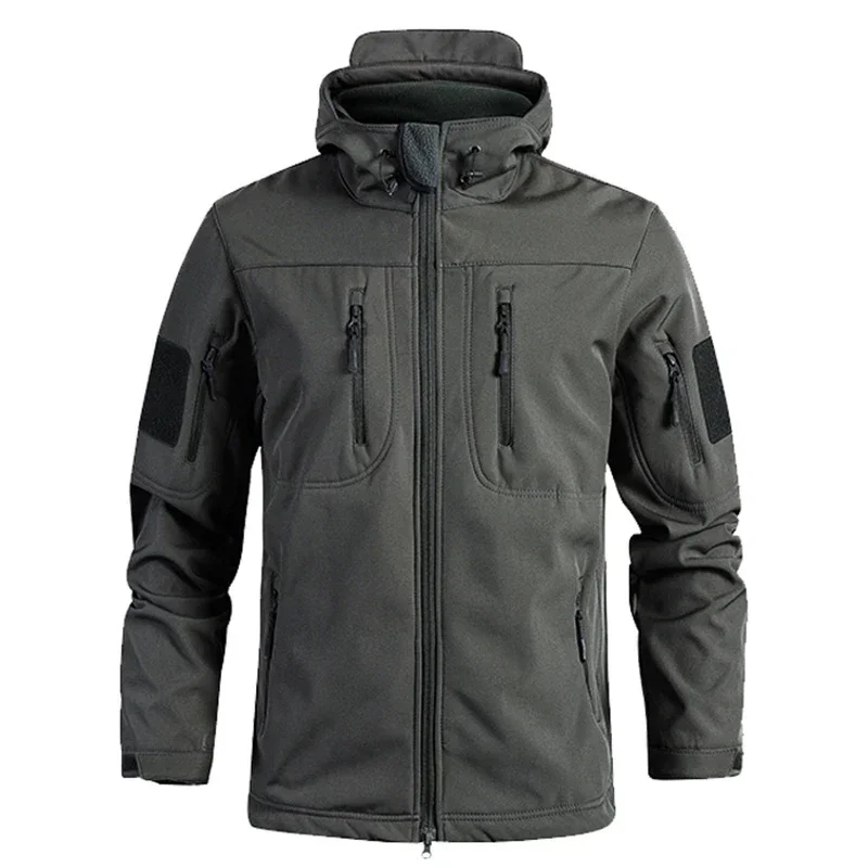 Mens Men Mountain Ski Windbreaker Hooded CoatsAutumn Winter Army Tactical Jackets Men Softshell Warm Waterproof Action Jacket