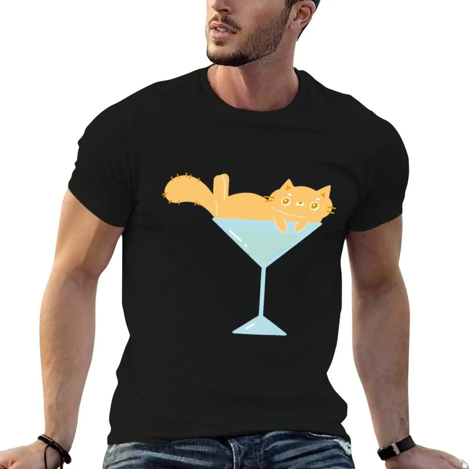 

wine glass orange cat \t \t T-Shirt t shirts with prints black cotton t-shirt plain for man package T-Shirt