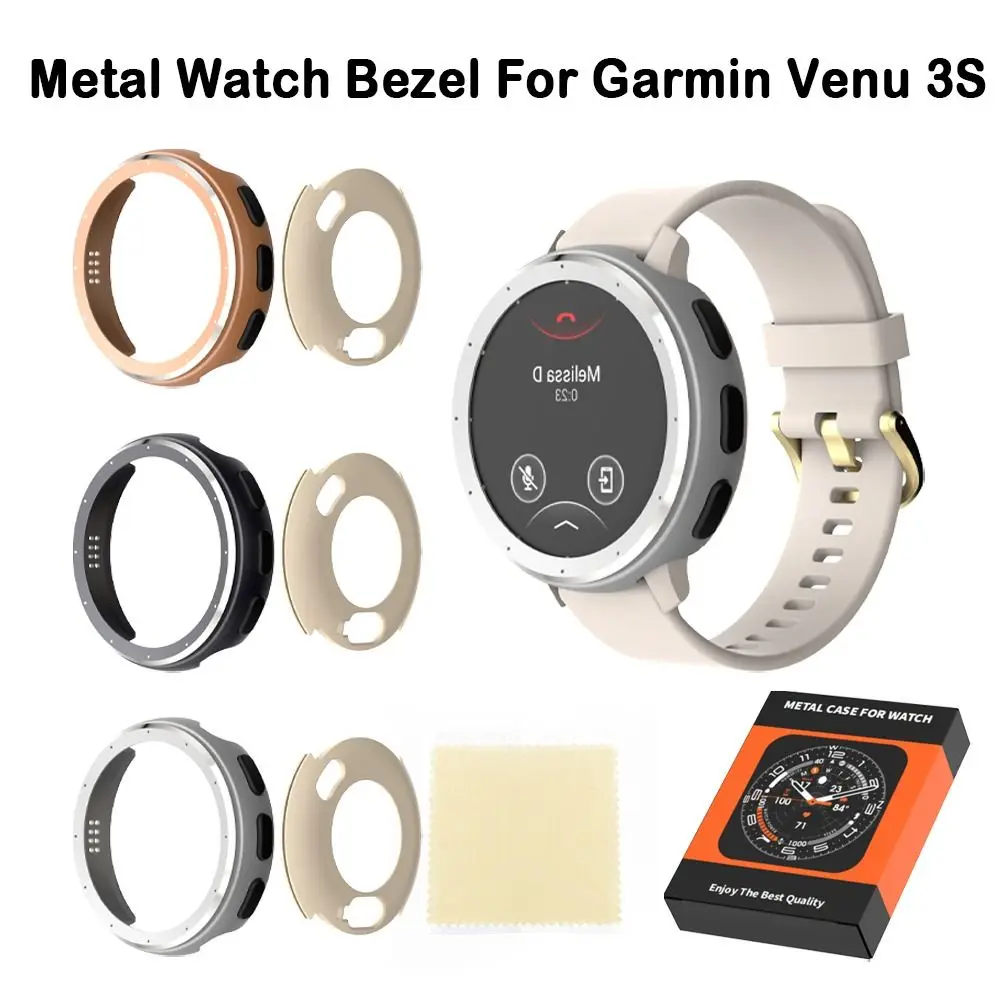 Reemplazo de bisel de reloj de Metal, carcasa protectora a prueba de golpes, Protector de pantalla antiarañazos para Garmin Venu 3S 41MM