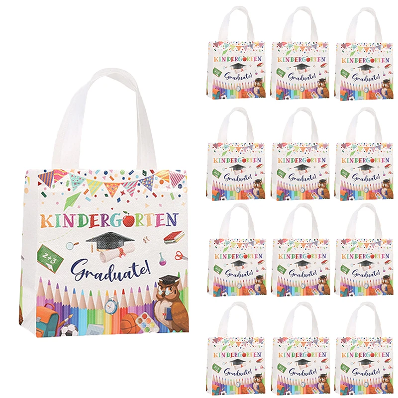 1pcs Graduation Season Non-woven Tote Bags Student Kids Gift Package Fabric Waterproof Storage Reusable Pouches