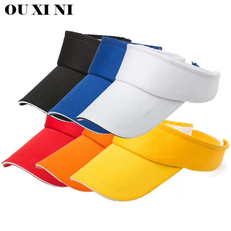 Summer Sun Hats Multicolor Sports Cap Adjustable Top Empty Solid Sport Tennis Golf Running Sunscreen Baseball Cap Volunteer Hats