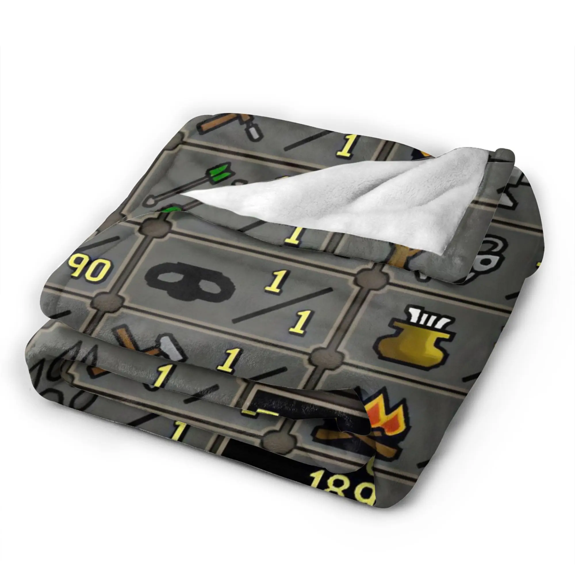 Warm Soft Blanket Old School Runescape OSRS Maxed 99 All Skills Total Level Blanket Flannel Bedspread For Living Room Bed Cover