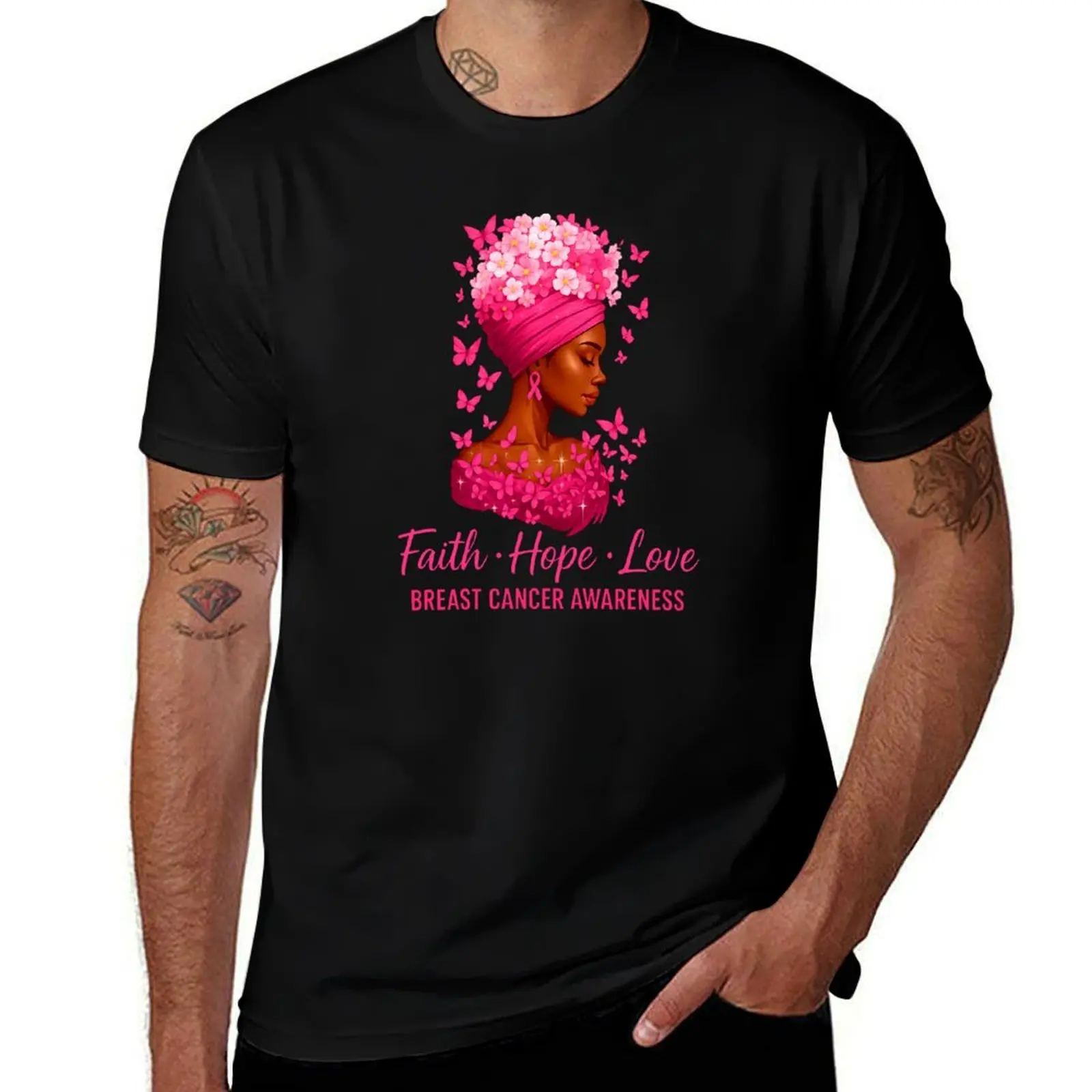 

Breast Cancer Awareness Faith Hope Love Butterflies Women T-Shirt anime shirt plus size tops essential t shirt t shirt men