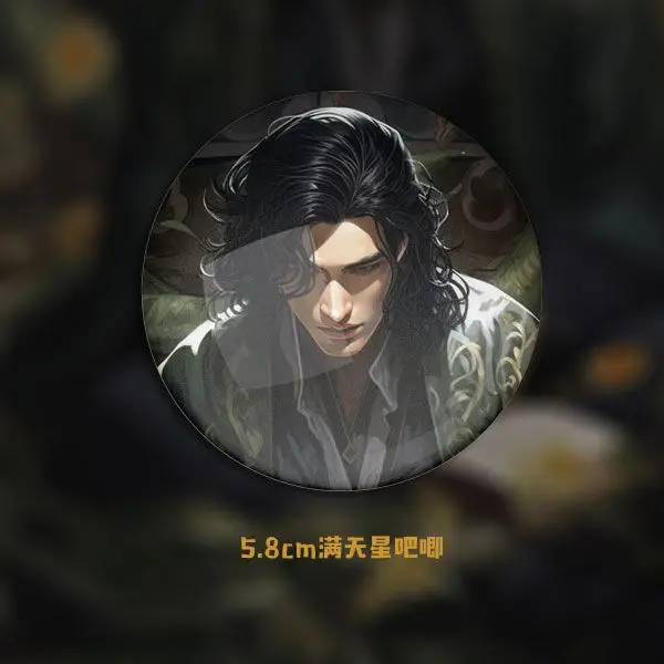 Novo anime mágico menino broche dos desenhos animados assistente severus snape bens 58mm metal mini broche crachá fã coleção presente