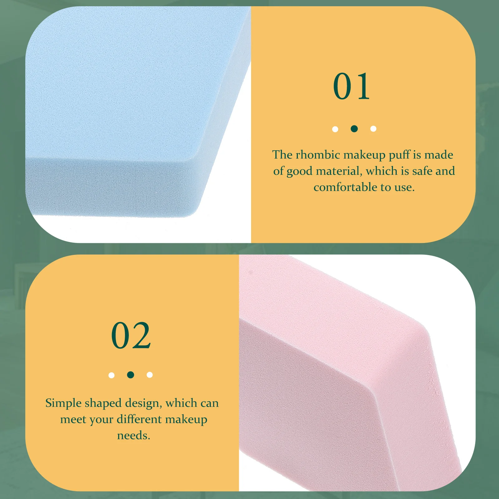 

12pcs Powder Puff Rhombic Makeup Sponge Soft For Face Foundation Blending Multi-Function Portable Household Use Beauty Accessory
