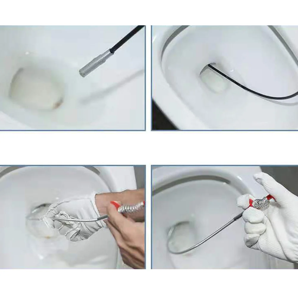 2 Pcs Toilet Cleaner Drain Uncover Pipes Unblocker Cable Take Out Hairs Sink Plunger Epilator Plumbing Tools