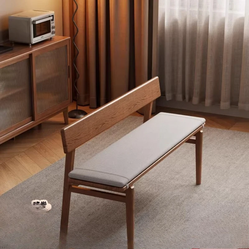 

Solid wood bench, antique dining chair with backrest