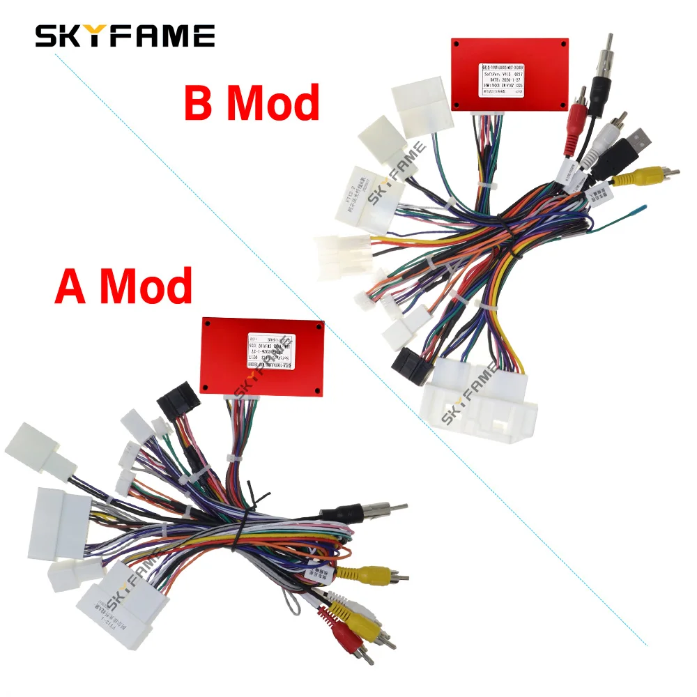 SKYFAME Car 16pin Wiring Harness Adapter Canbus Box Decoder Android Radio Power Cable For Toyota Alphard ANH20 Vellfire 20