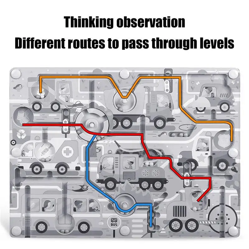 لعبة المتاهة الخرز الخشبي المغناطيسي ذات الملمس الجيد للتعلم المبكر لعبة تعليمية هدية للسفر والأنشطة المنزلية الخارجية والداخلية