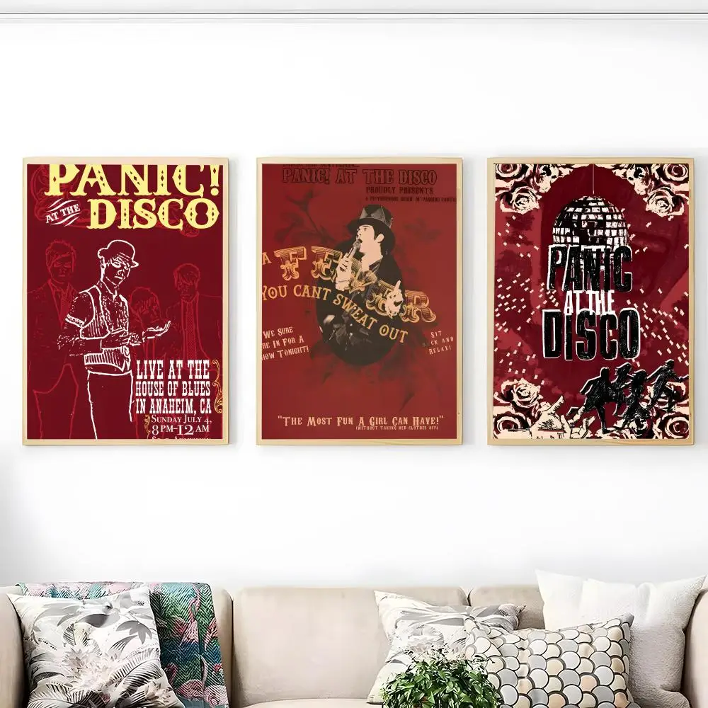 روك باند P-الذعر في ديسكو اللوحة الخط HD طباعة تجعد الفن صور لغرفة المعيشة ديكور جدران المنزل قماش #2