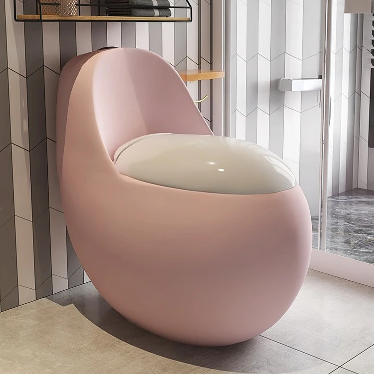 Luxury modern extended double flush S-type sink integrated toilet, ceramic material, multi-color matte pink design