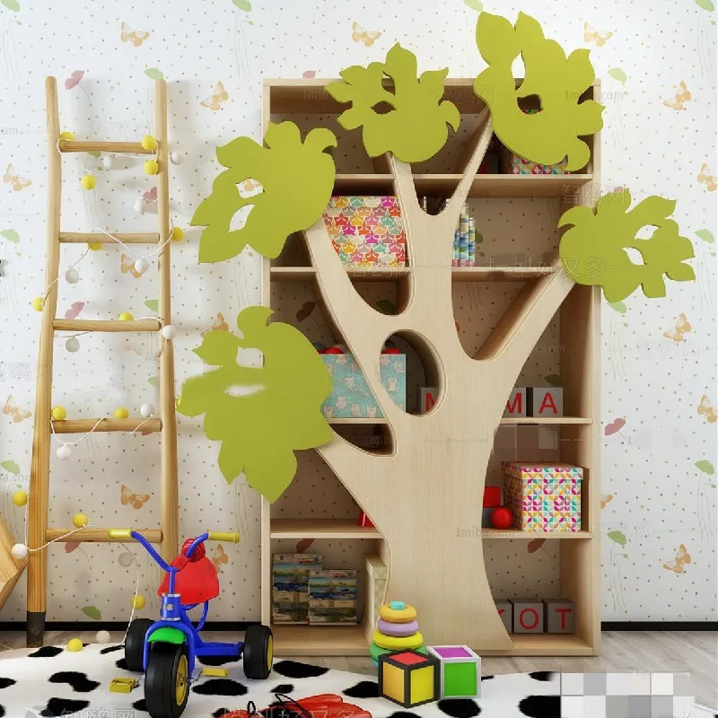 

Creative children's room bookshelf small tree shape bookcase multi-functional library picture book shelf