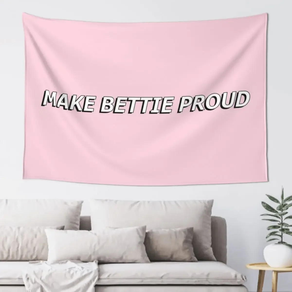 MAKE BETTIE PROUD PINK AND BLACK Tapestry Bed Room Decoration Room Decore Aesthetic Decor For Room Tapestry