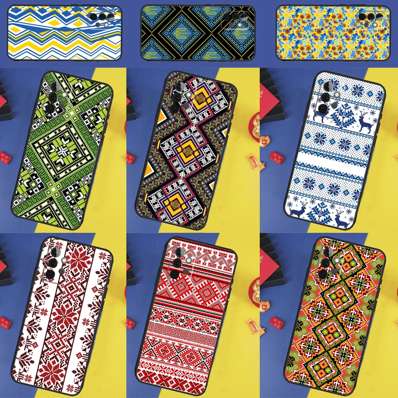 Ukrainian Embroidery Pattern Case For Samsung Galaxy A54 A34 A14 A51 A71 A50 A12 A22 A32 A52 A72 A13 A33 A53 A73 Coque