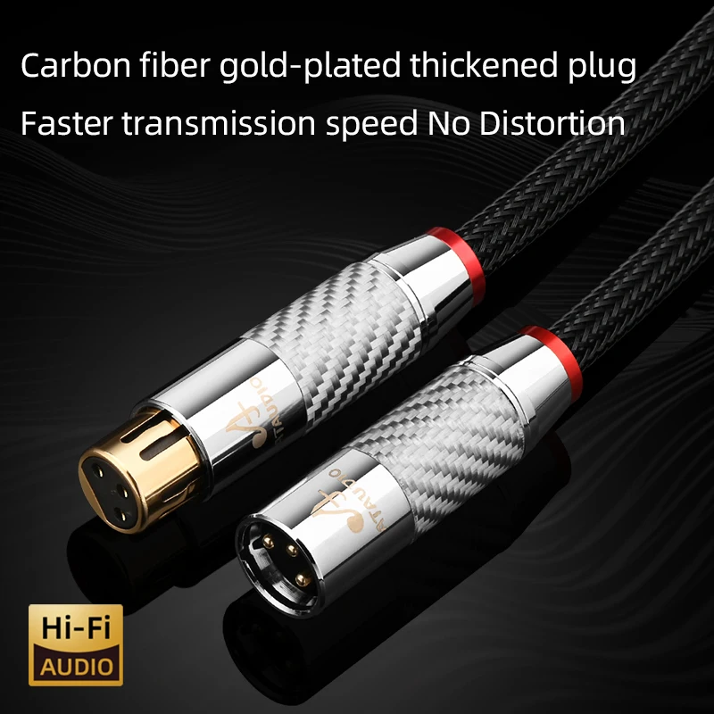 ATAUDIO Balanced XLR Cable Hi-end OCC Core HiFi Audio Cable for Microphone Sound Gold Plated Plug  Amplifiers 2XLR Cord